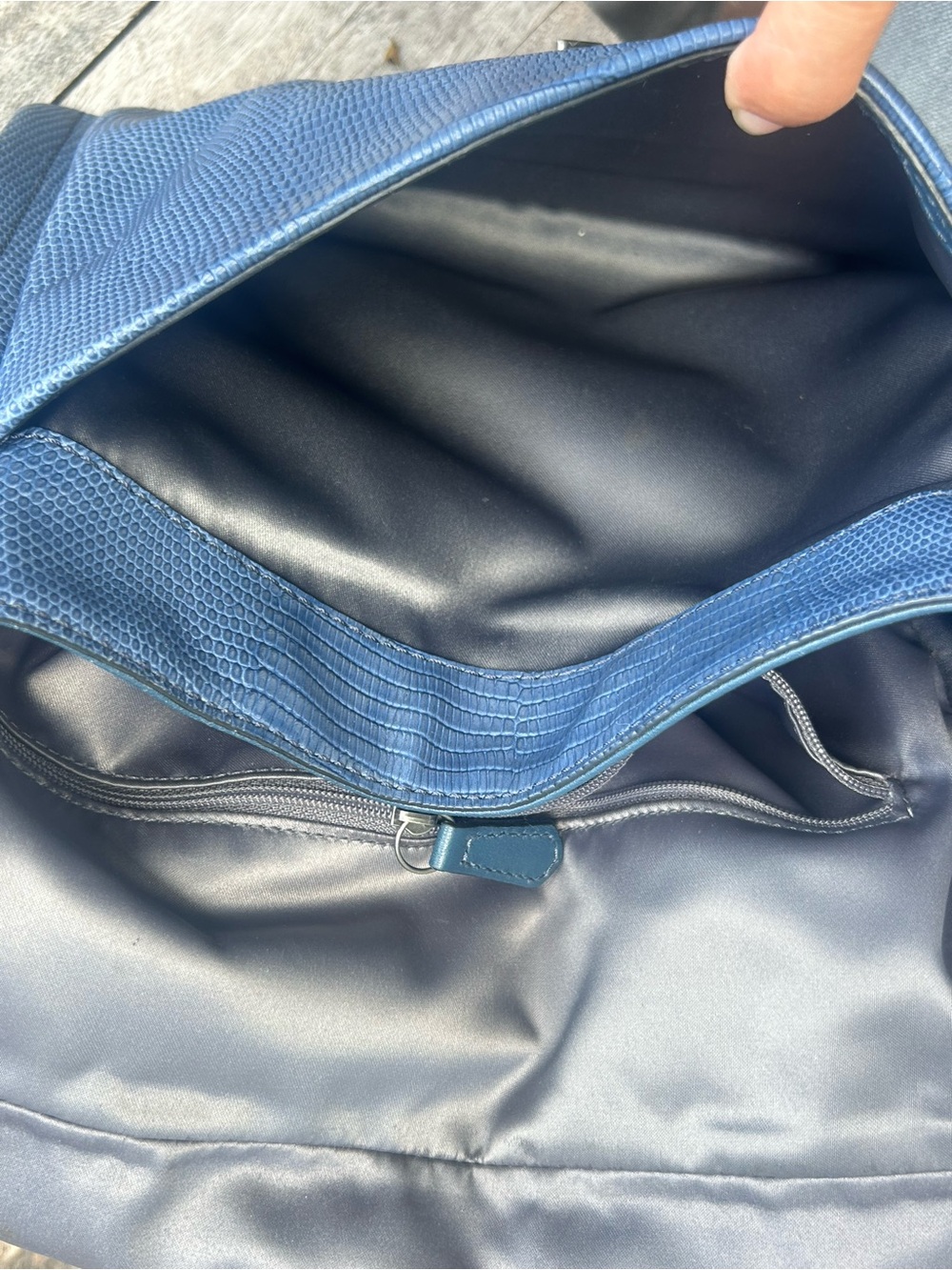 Coach Madison Lizard Embossed Tote Blue Bag - Picture 13 of 16